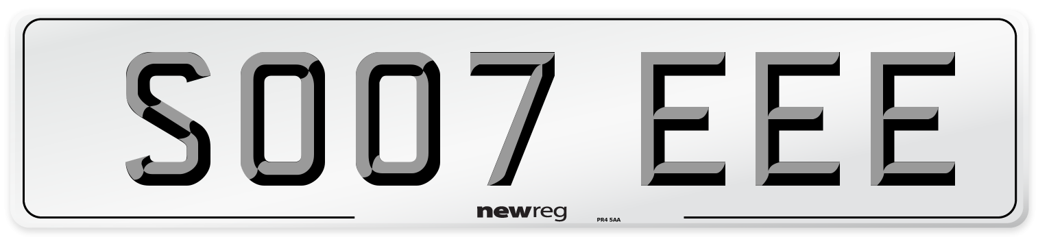 SO07 EEE Number Plate from New Reg